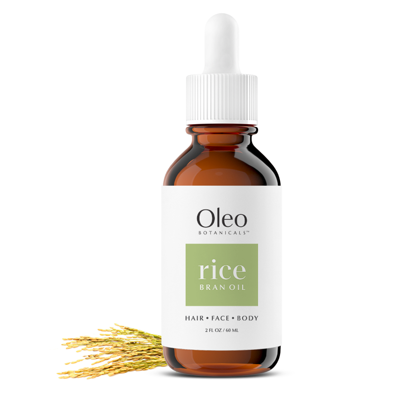 Oleo Botanicals Rice Bran Oil - 100% Pure, Unrefined & Cold-Pressed, Nutrient-Rich, Brightens Skin Tone, Ferulic Acid, Hair, Face & Body - 60ml
